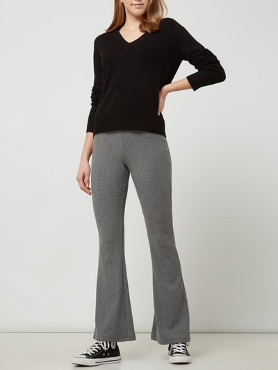 Only Flared broek met stretch, model 'Nella' Middengrijs gemêleerd - 1