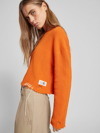 MM6 Maison Margiela Pullover im Used-Look Orange 3