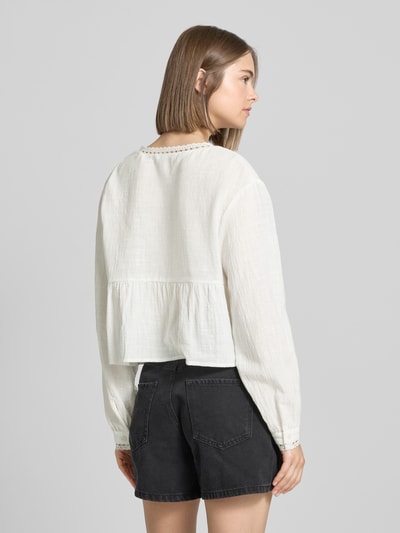 Only Boxy fit tuniek met gehaakte details, model 'NADIA' Offwhite - 5