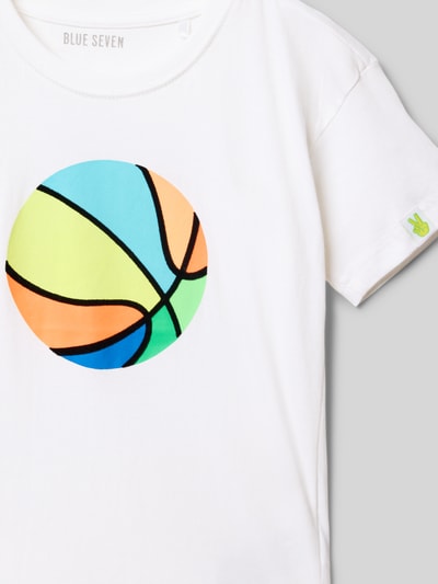 Blue Seven T-Shirt mit Motiv-Print Weiss 2