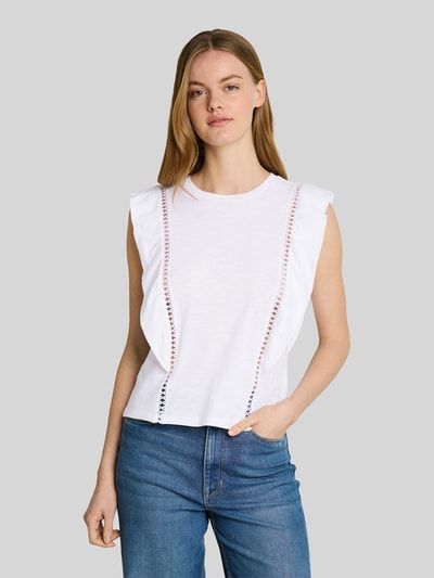 Tom Tailor Denim Regular Fit Top aus reiner Baumwolle Weiss 4