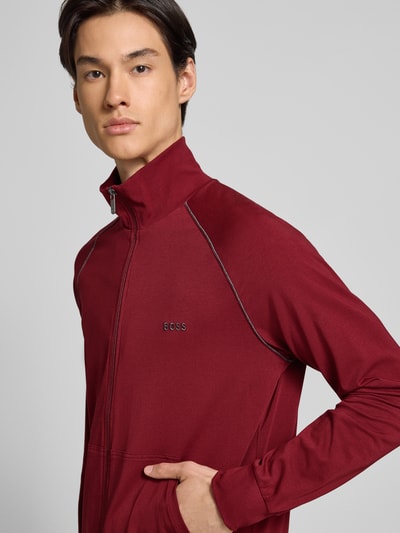 BOSS Bluza rozpinana o kroju regular fit z mieszanki bawełny Ciemnoczerwony 3