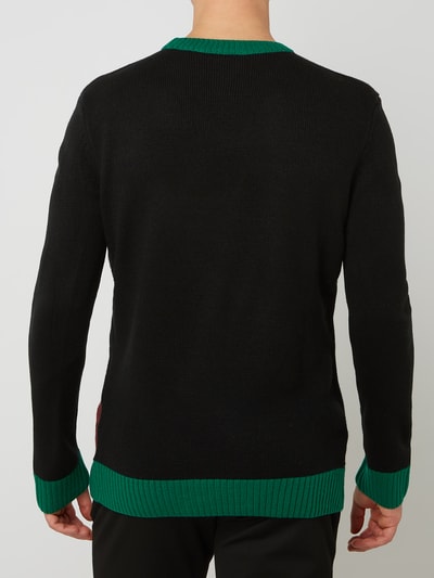 URBAN CLASSICS Sweter z haftowanym motywem  Czarny 5