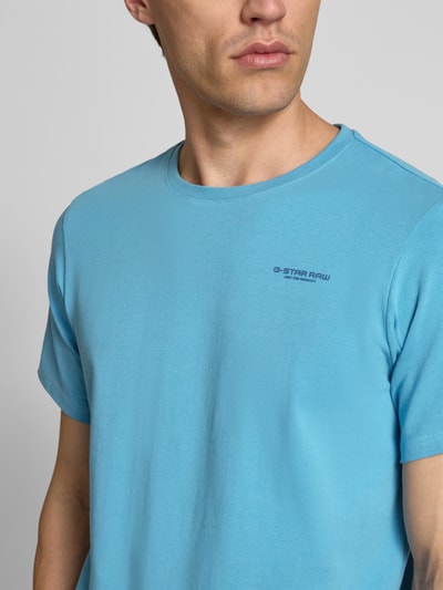 G-Star Raw Slim Fit T-Shirt mit Label-Print Aqua 3