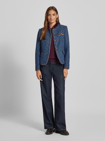 White Label Slim Fit Blazer aus Woll-Mix mit Pattentaschen Bleu 1