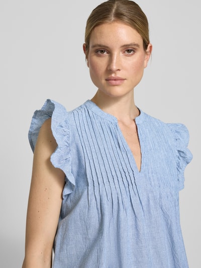 mbyM Top bluzkowy o kroju regular fit z plisami model ‘Gemala’ Jasnoniebieski 3