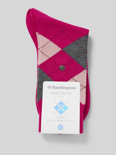 Burlington Socken mit Label-Detail Modell 'Marylebone' Pink 3