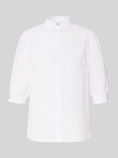 Produktfoto, Regular Fit blouse met opstaande kraag model 'CALISTE' van Soyaconcept, biologisch katoen, wit, dames, ruglengte maat S 62 cm, mouwlengte 38 cm