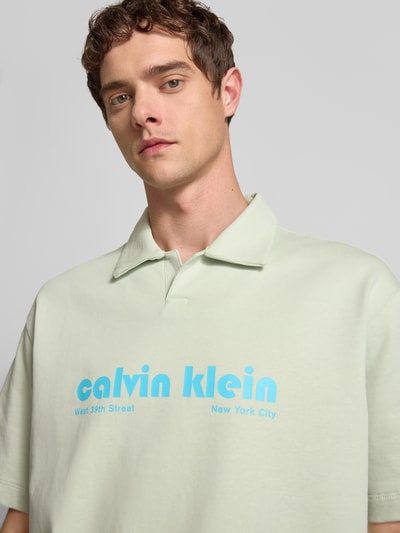 Calvin Klein Jeans Relaxed Fit Poloshirt mit Label-Print Mint 3