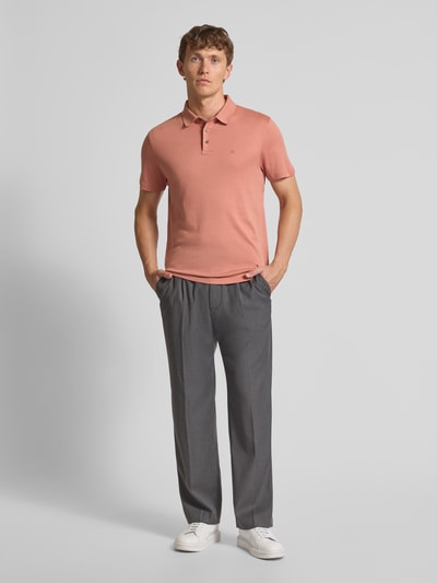 CK Calvin Klein Relaxed Fit Poloshirt mit Logo-Stitching Modell 'SUPIMA' Lachs 1