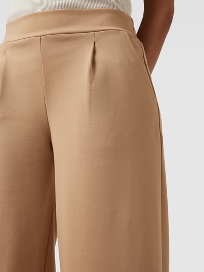 ICHI Stoffen broek met brede elastische band Camel - 3