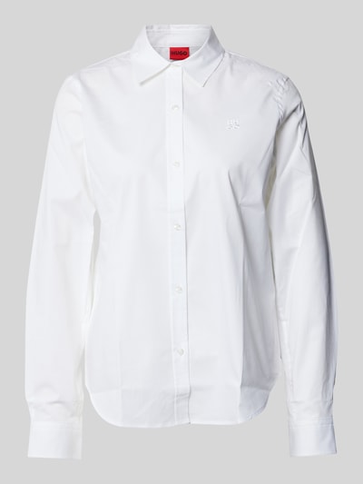 HUGO Bluzka koszulowa o kroju regular fit z mieszanki bawełny model ‘THE ESSENTIAL SHIRT’ Biały 1