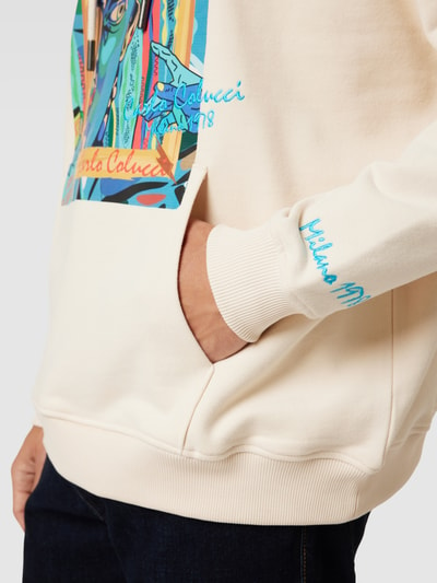 CARLO COLUCCI Hoodie mit Motiv-Print Offwhite 3