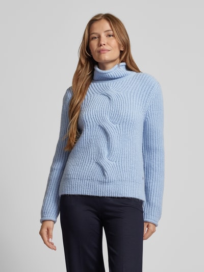 Marc Cain Gebreide pullover met opstaande kraag Lichtblauw - 4