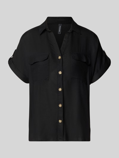 VERO MODA regular fit overhemdblouse van pure viscose model 'BUMPY' Zwart - 2