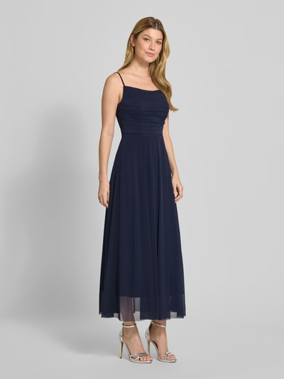 TROYDEN COLLECTION Cocktailkleid mit Spaghettiträgern und Raffungen Dunkelblau 1