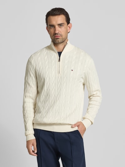 Tommy Hilfiger Regular fit schipperstrui van puur katoen Ecru - 4