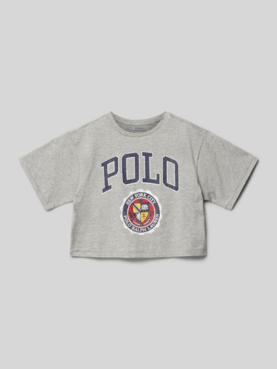 Polo Ralph Lauren Teens Cropped T-Shirt mit Label-Print Mittelgrau Melange 1