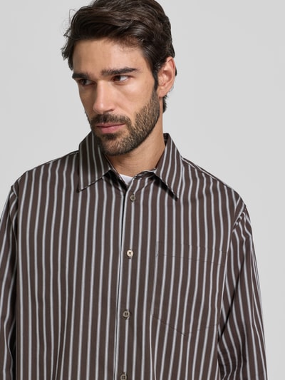 Wood Wood Freizeithemd mit Knopfleiste Modell 'Nico' Mittelbraun 3