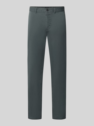 Productfoto, grijsblauwe slim fit chino van katoenmix met rechte pijpen en gladde textuur, Slim Fit Chino uit katoenmix model 'Chino Slim' van BOSS Orange, Heren chino