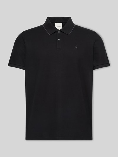CK Calvin Klein Poloshirt mit Logo Stitching aus reiner Baumwolle Black 2