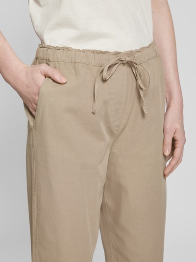 Marc O'Polo Spodnie sportowe o kroju tapered z mieszanki lnu i bawełny Beżowy 3