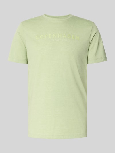 Lindbergh T-shirt met labelprint Lindegroen - 2