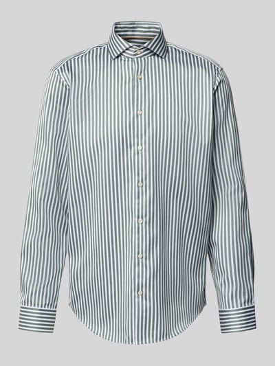 Jake*s Koszula biznesowa o kroju regular fit z listwą guzikową Ciemnozielony 2