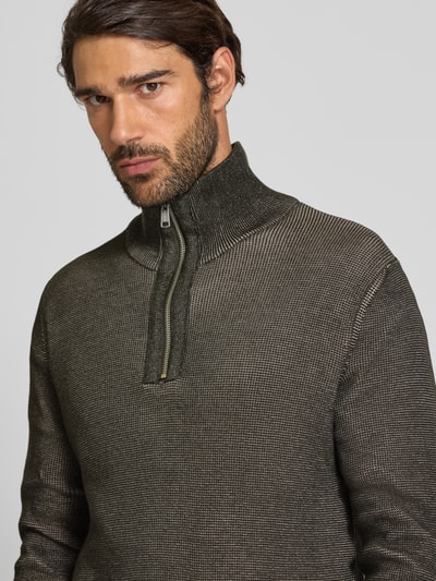 Marc O'Polo Regular Fit Troyer aus reiner Baumwolle Khaki 3