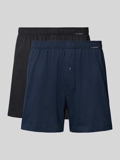 Schiesser Boxershorts mit elastischem Bund im 2er-Pack Marine 1
