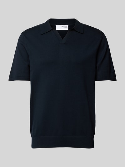 SELECTED HOMME Poloshirt met V-hals, model 'TELLER' Marineblauw - 2