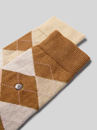 Burlington Sokken met argyle-stitching in een set van 2 paar Beige - 2