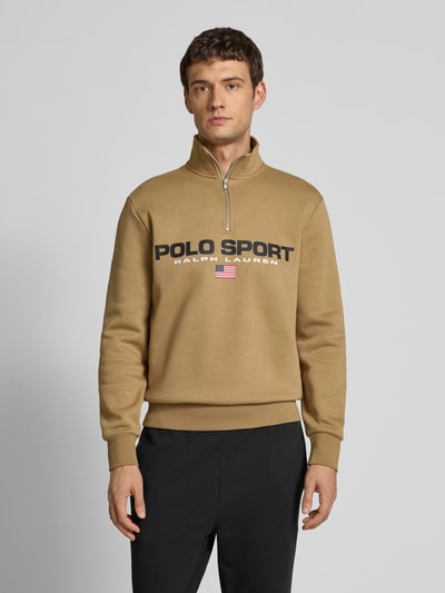 Polo Ralph Lauren Sweatshirt met labelprint Kaki - 4