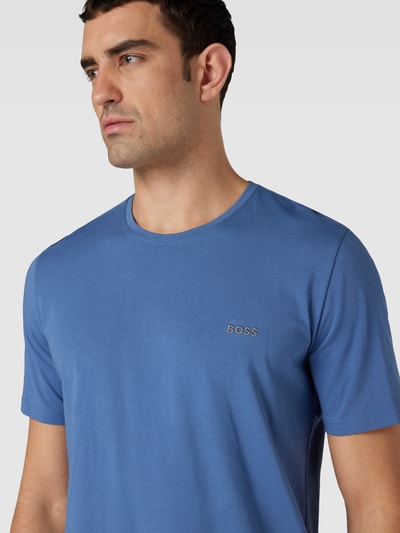 BOSS T-shirt met labelstitching Blauw - 3