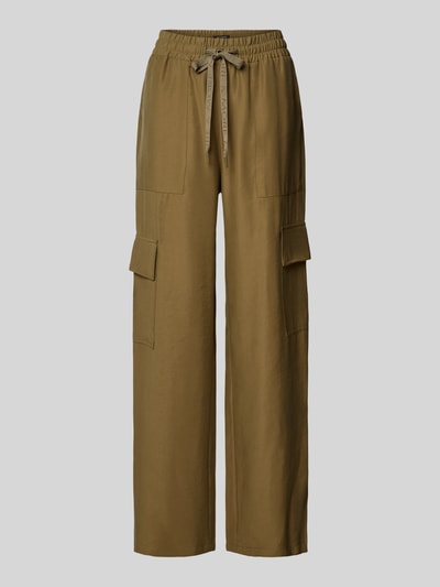 More & More Spodnie materiałowe o kroju regular fit z elastycznym pasem Oliwkowy 2
