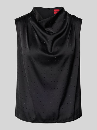 HUGO Regular Fit Blusenshirt mit Ziersteinbesatz Modell 'CASMINI' Black 2