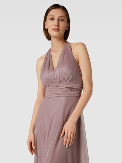 TROYDEN COLLECTION Avondjurk met halter Mauve  - 3