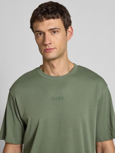BOSS Green Regular fit T-shirt van puur katoen Lindegroen - 3