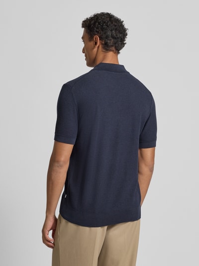 BOSS Regular Fit Strickpoloshirt aus Lyocell-Baumwoll-Mix Modell 'LANNOTTI' Marine 5