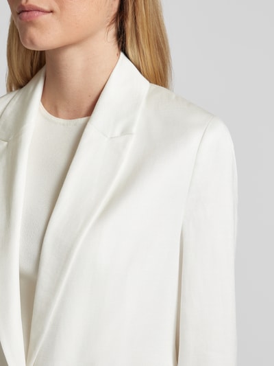 comma Blazer van een mix van viscose en linnen in effen design Offwhite - 3