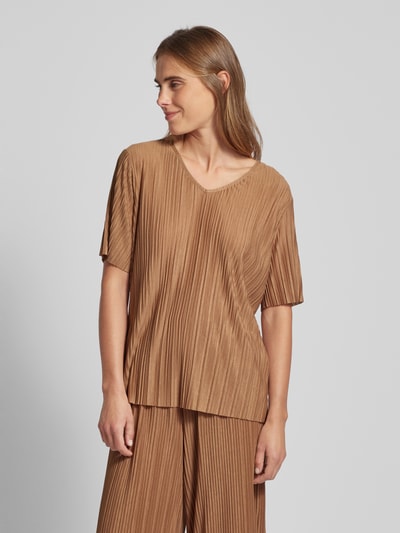 Soyaconcept Blusenshirt mit Plisseefalten Modell 'KIRIT' Camel 4