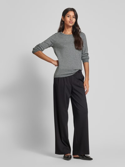 Vero Moda Regular fit gebreide pullover met effectgaren, model 'CARE SHINE' Antraciet - 1