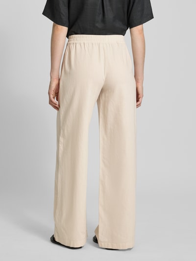 Milano Italy Linnen broek met elastische band Beige - 5