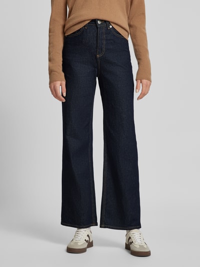 Vero Moda Wide Fit High Rise Jeans aus Baumwoll-Mix mit Kontrastnähten Modell 'TESSA' Dunkelblau 4