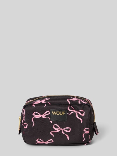 WOUF Make-uptasje met labelpatch, model 'Juliette' Zwart - 1