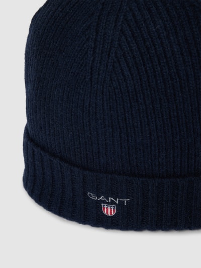 Gant Beanie mit Label-Stitching Modell 'LINED' Marine 2