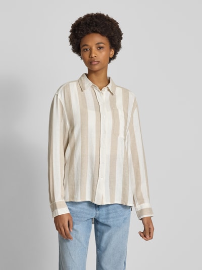 Only Regular Fit Bluse mit langem Arm Modell 'CARO' Ecru 4