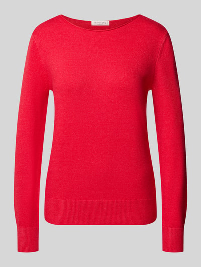 Christian Berg Woman Regular Fit Strickpullover aus Viskose-Mix mit U-Boot-Ausschnitt Dunkelrot Melange 1