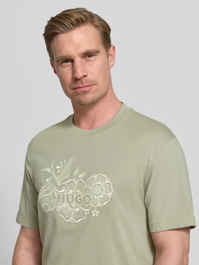 HUGO Regular Fit T-Shirt aus reiner Baumwolle Modell 'DANGEN' Mint 3