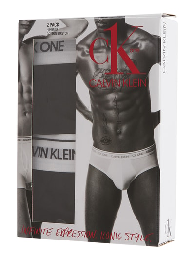 Calvin Klein Underwear Figi z dodatkiem streczu w zestawie 2 szt.  Czarny 2